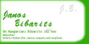 janos bibarits business card